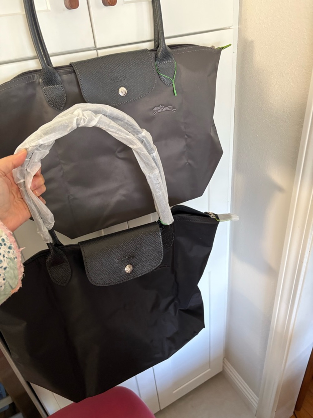 Longchamp Grey Tote Bag with Top Handle - Picture 8 of 10